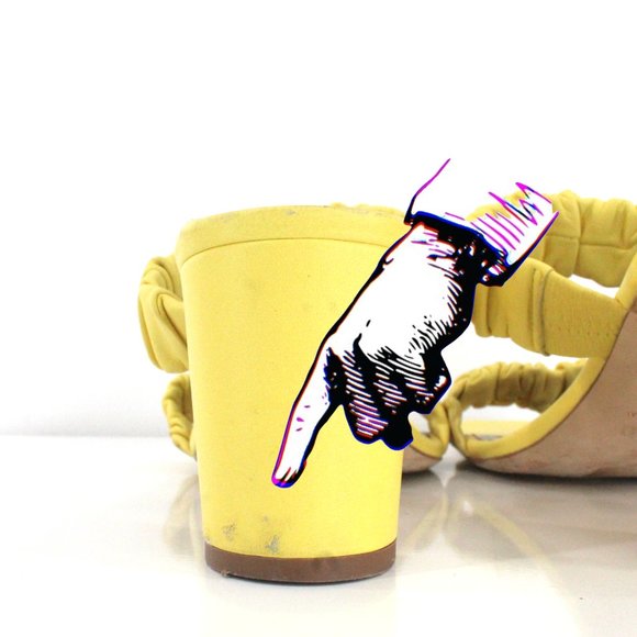 Staud Frankie Ruched Leather Slip-on Heeled Sandals Mules Wall Flower Yellow 40 - Picture 15 of 15